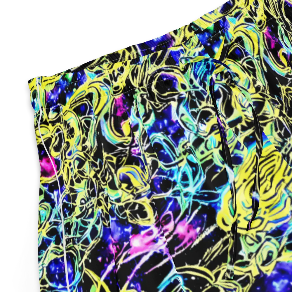 Neon Galaxy Ribbons on Women's Pajama Shorts — Product details