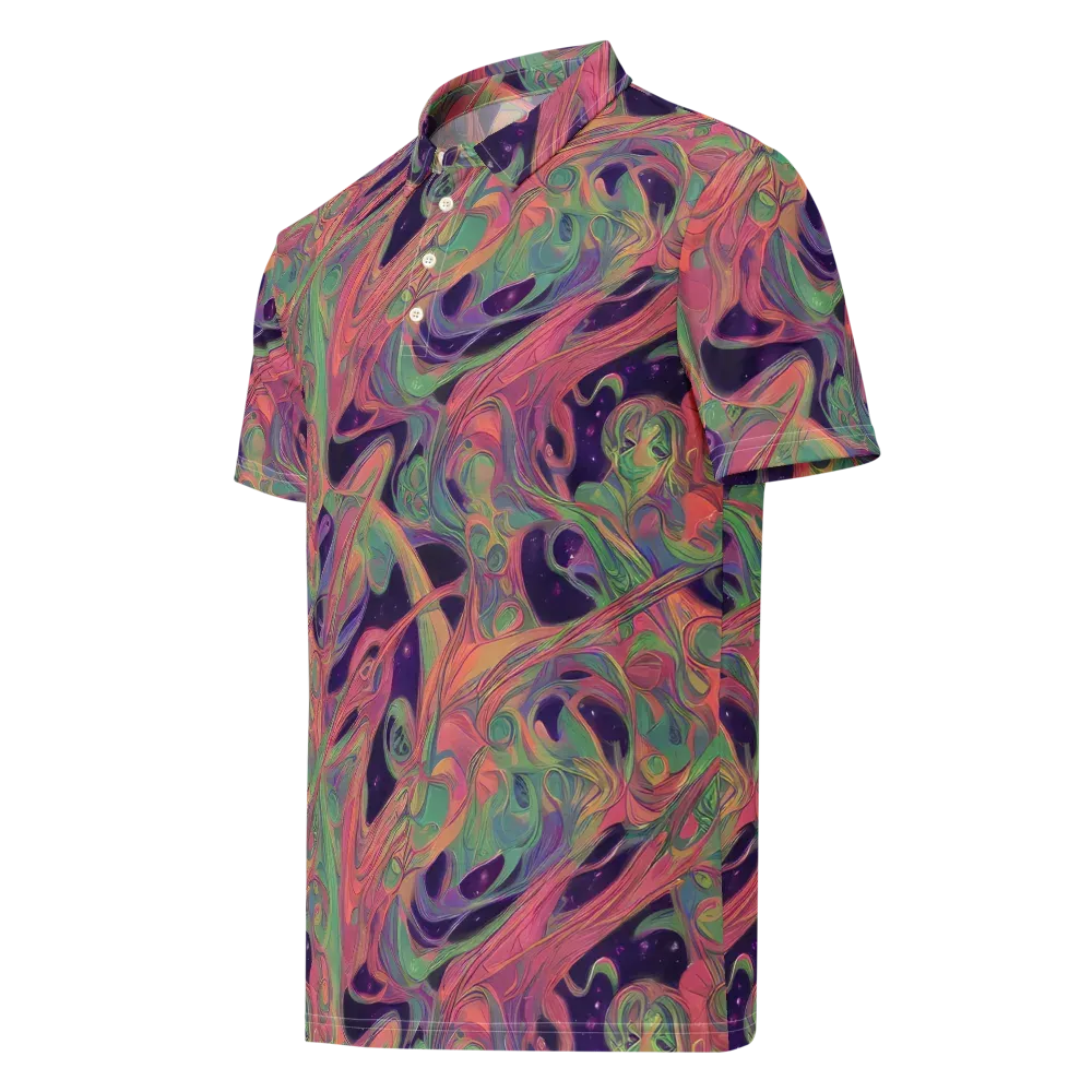 Dreamwarp on Men's Slim Fit Polo Shirt — Left Front
