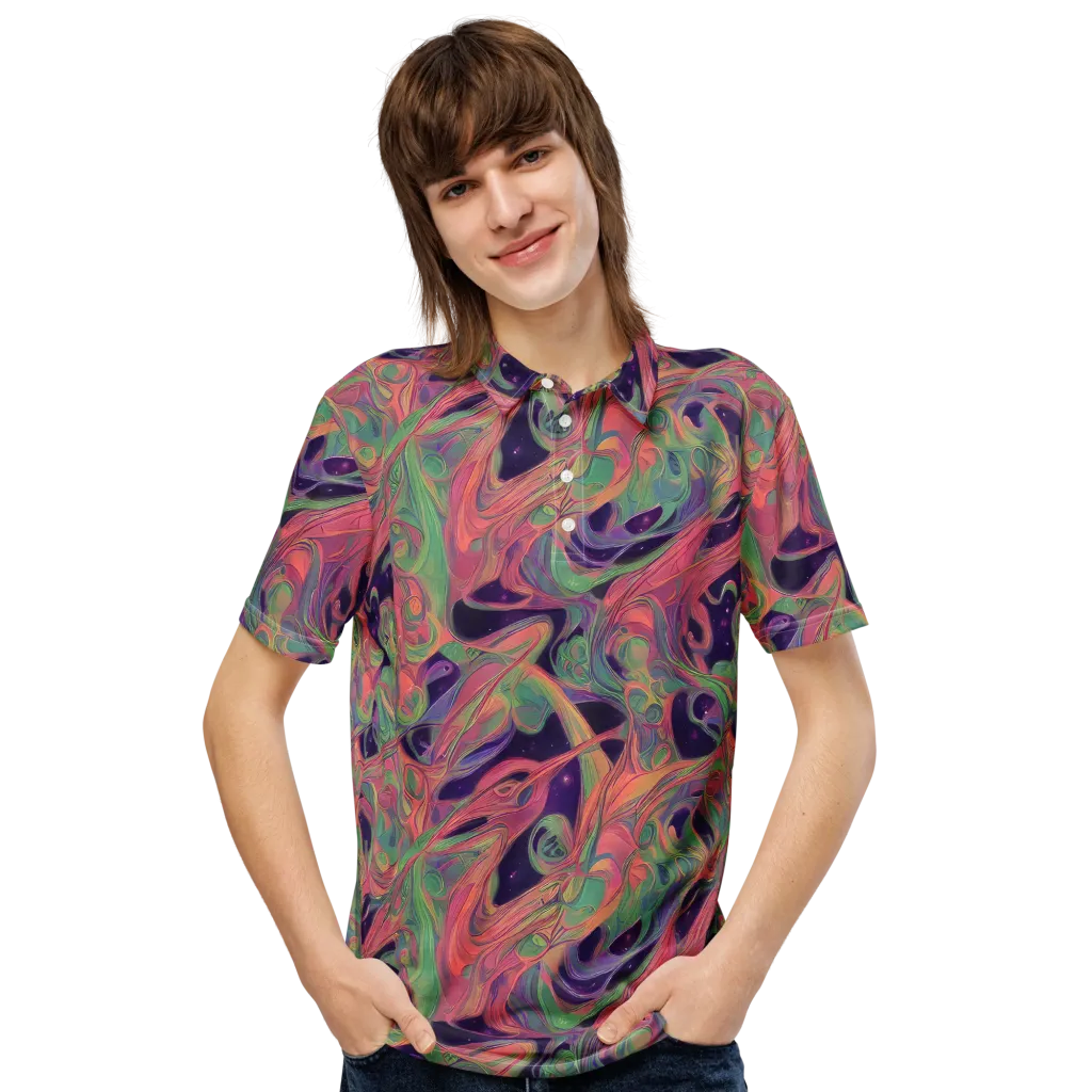 Dreamwarp on Men's Slim Fit Polo Shirt — Front