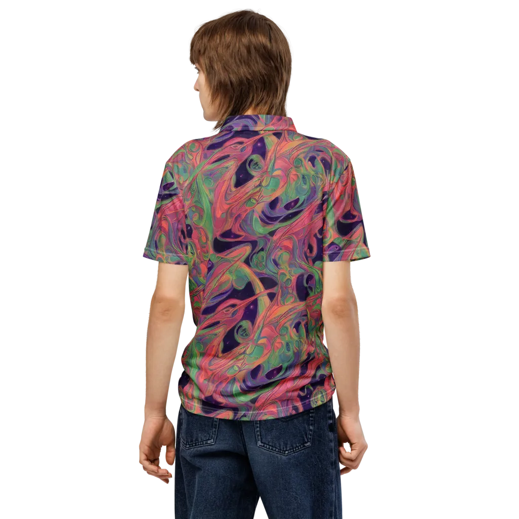 Dreamwarp on Men's Slim Fit Polo Shirt — Back