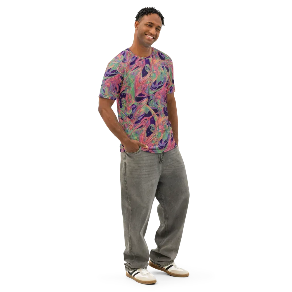 Dreamwarp on Men's Cotton Crew Neck T-Shirt — Right Front