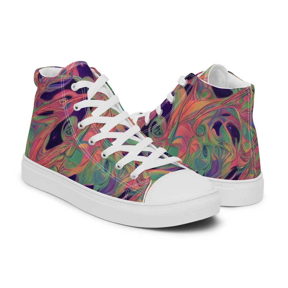 Dreamwarp on Men's High Top Canvas Shoes — Right