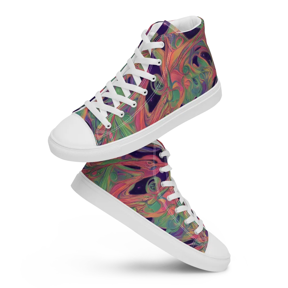 Dreamwarp on Men's High Top Canvas Shoes — Front