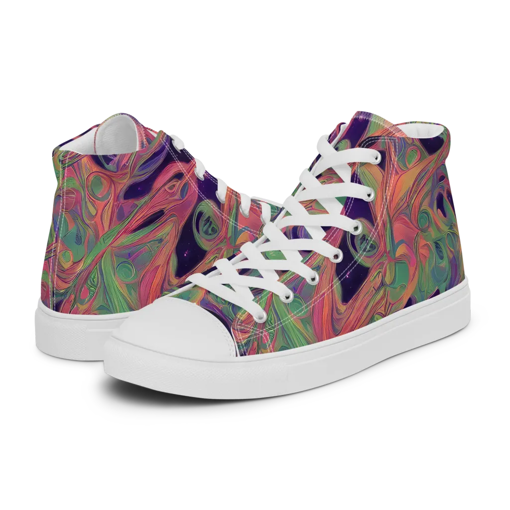 Dreamwarp on Women's High Top Canvas Shoes — Left