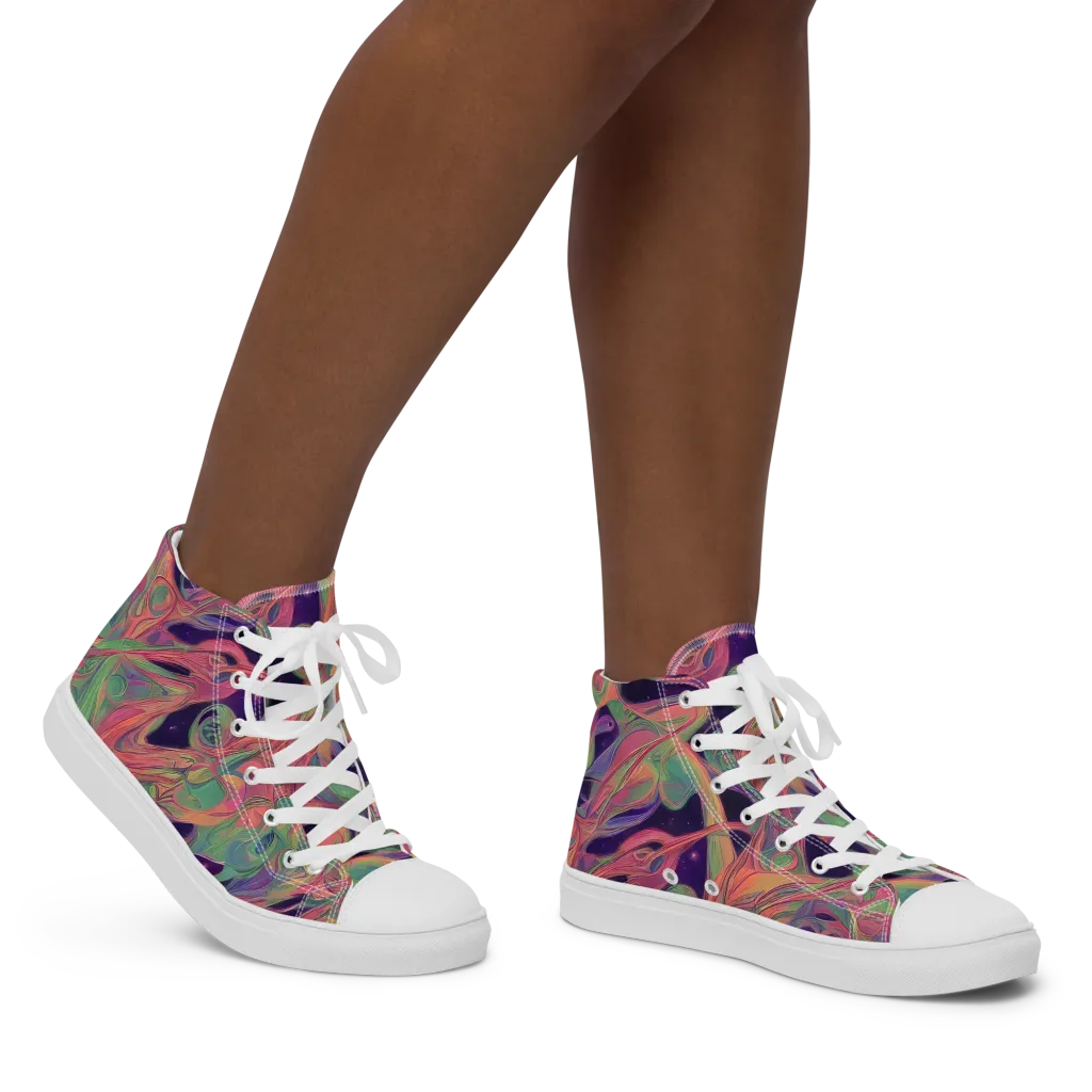 Dreamwarp on Women's High Top Canvas Shoes — Right