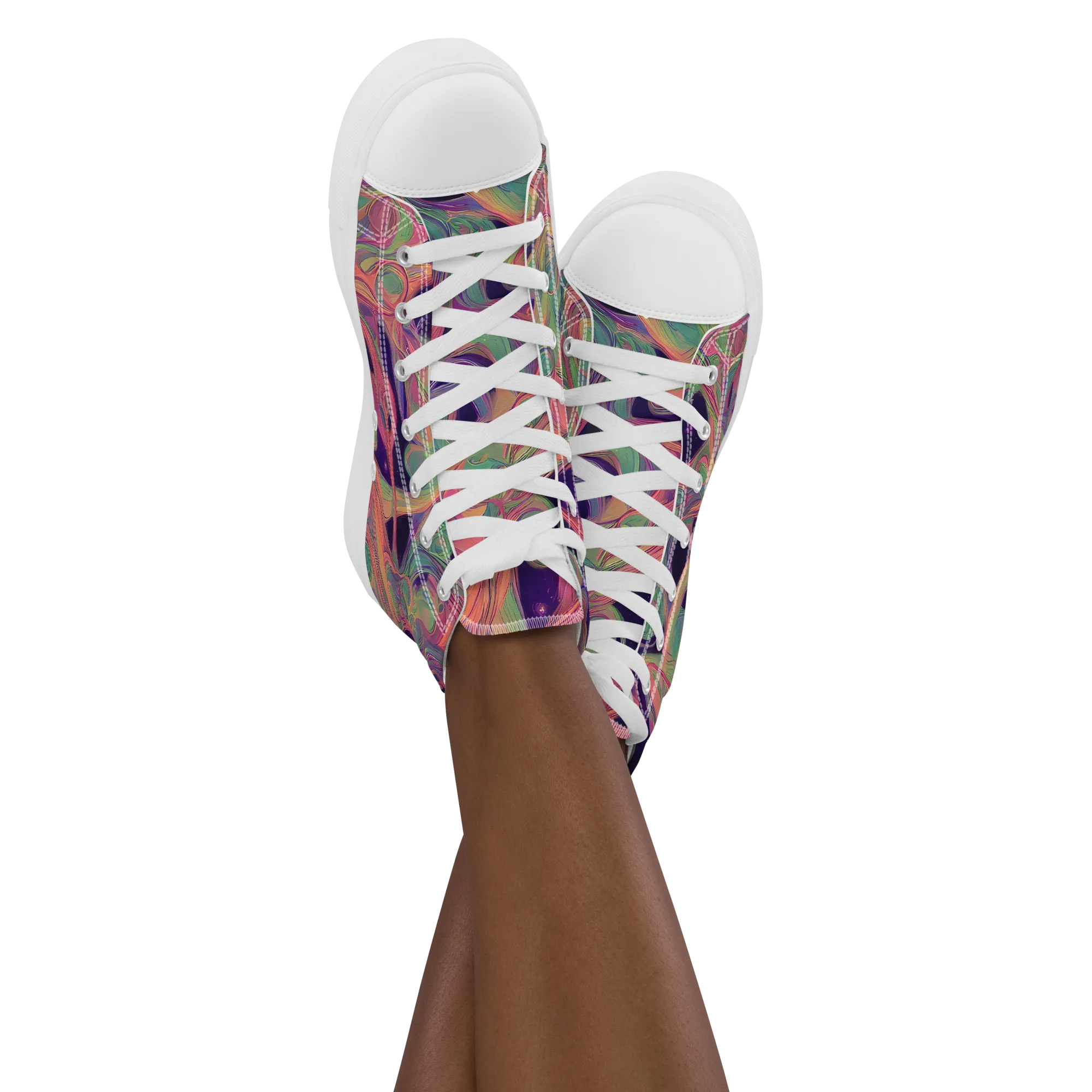 Dreamwarp on Women's High Top Canvas Shoes — Front