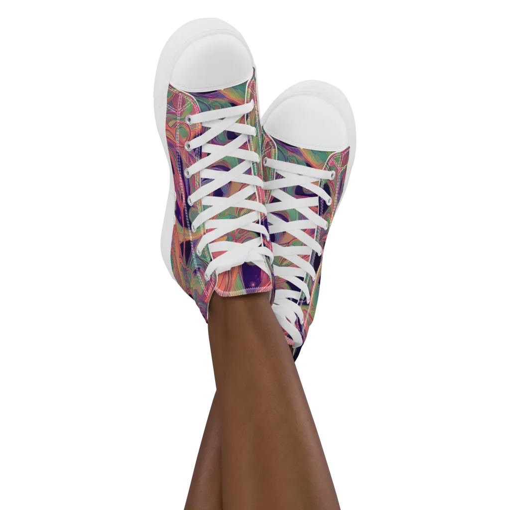 Dreamwarp on Women's High Top Canvas Shoes — Front