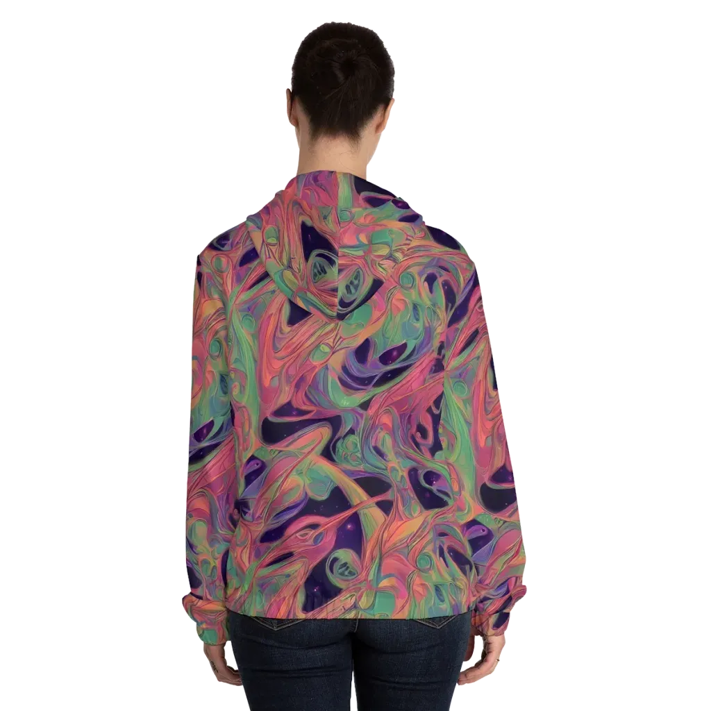 Dreamwarp on Women's Full-Zip Hoodie — Back On Person