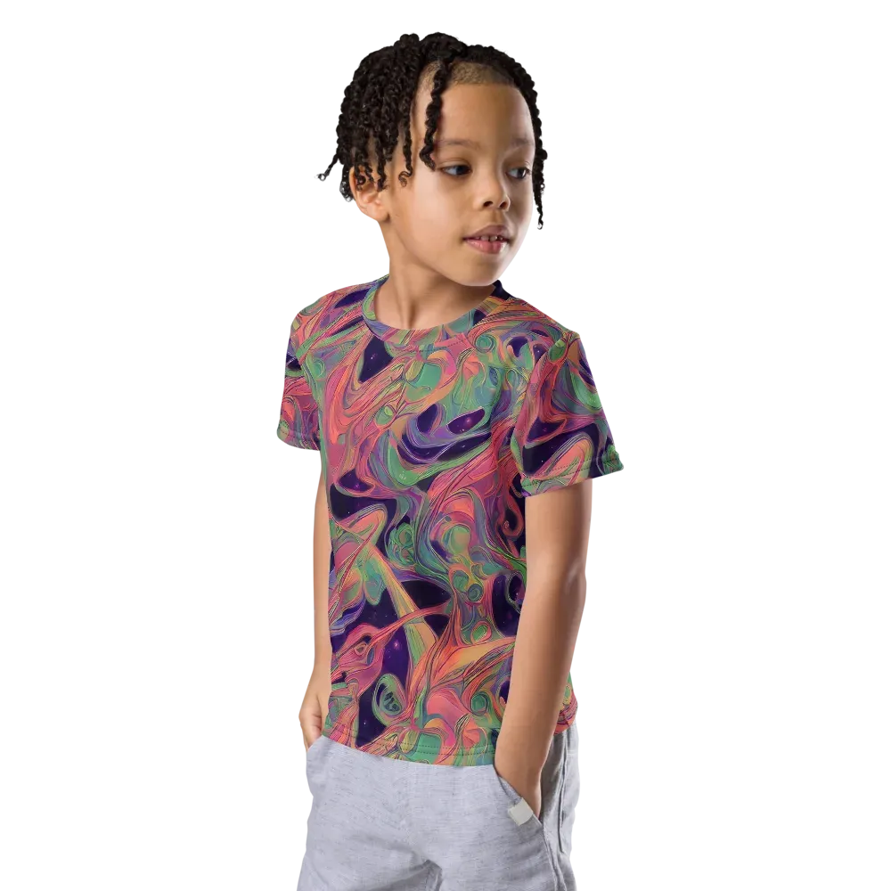 Dreamwarp on Kids Crew Neck T-Shirt — Left Front