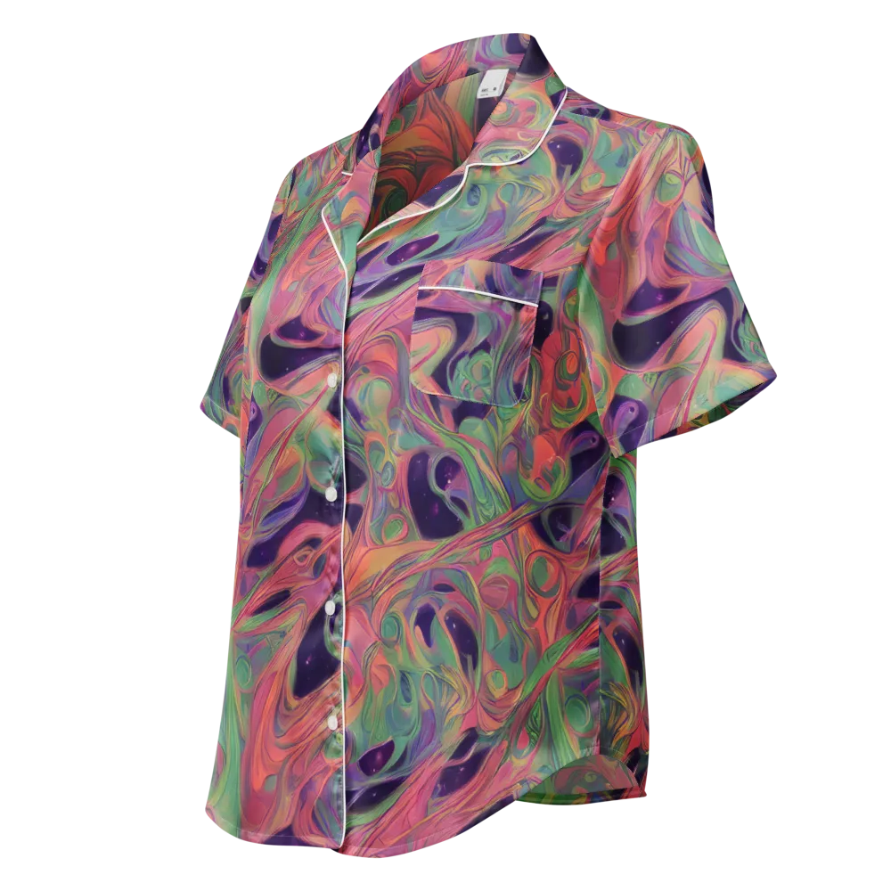 Dreamwarp on Women's Short Sleeve Pajama Top — Left Front