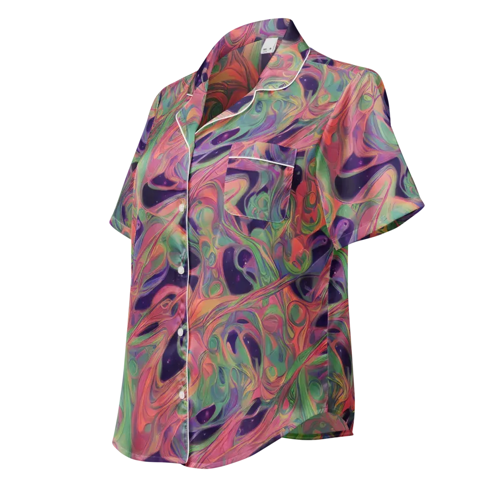 Dreamwarp on Women's Short Sleeve Pajama Top — Left Front