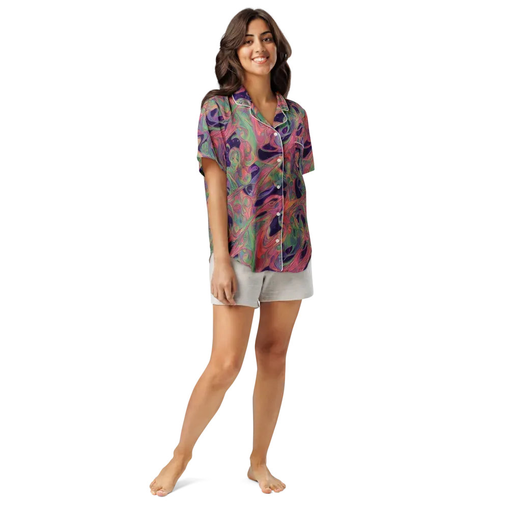 Dreamwarp on Women's Short Sleeve Pajama Top — Front