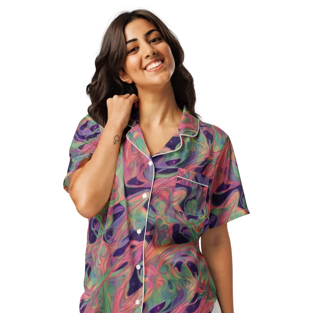 Dreamwarp on Women's Short Sleeve Pajama Top — Front