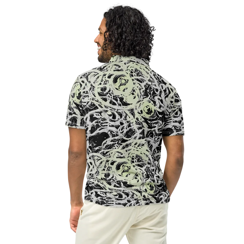 Fossil Current on Men's Slim Fit Polo Shirt — Back