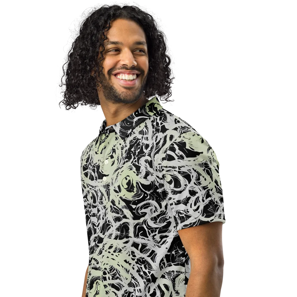 Fossil Current on Men's Slim Fit Polo Shirt — Left Front