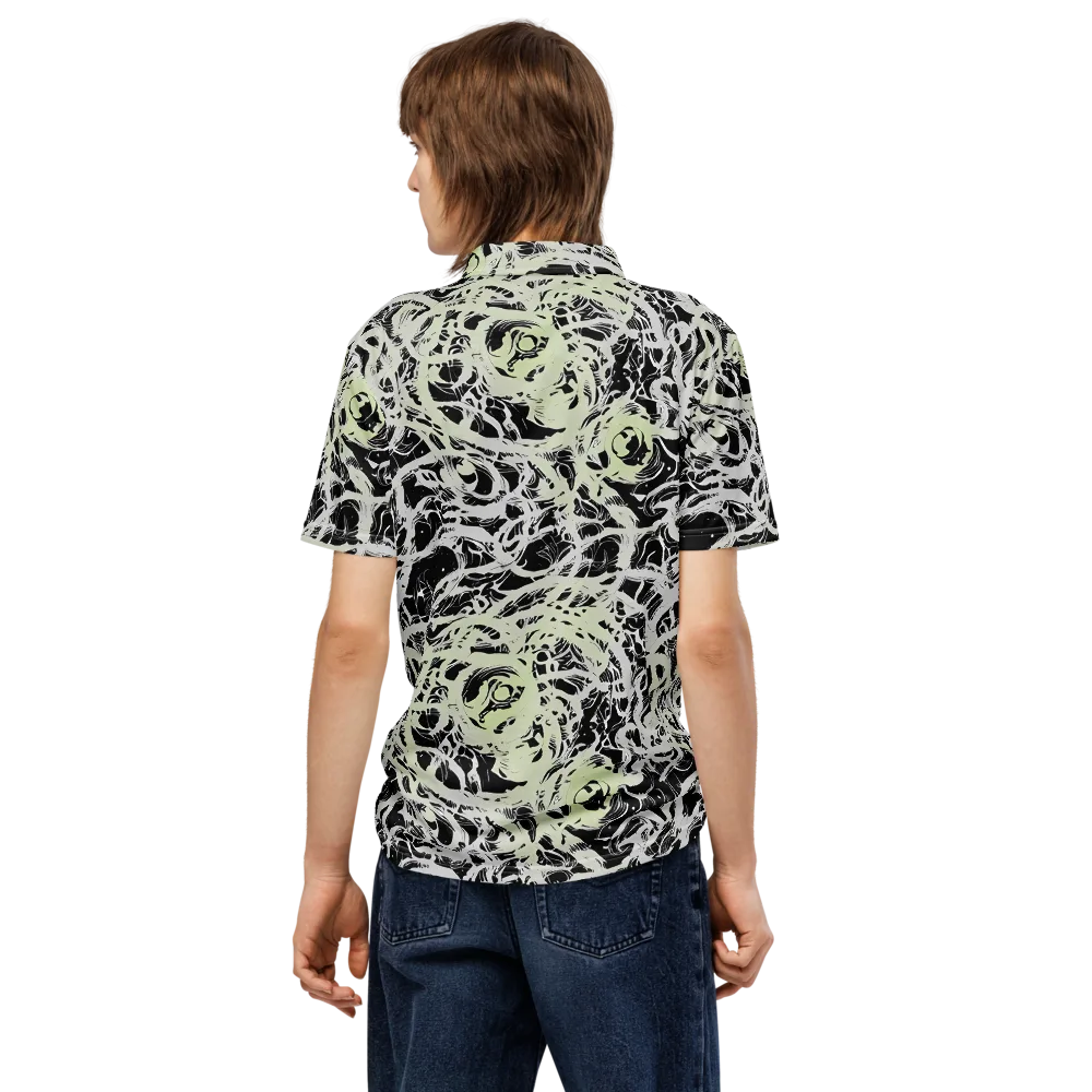 Fossil Current on Men's Slim Fit Polo Shirt — Back