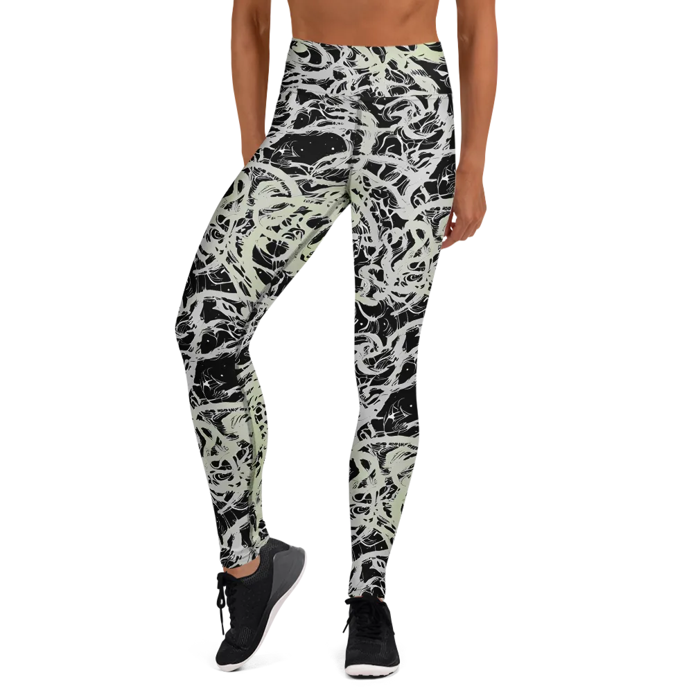Fossil Current on Yoga Leggings — Front