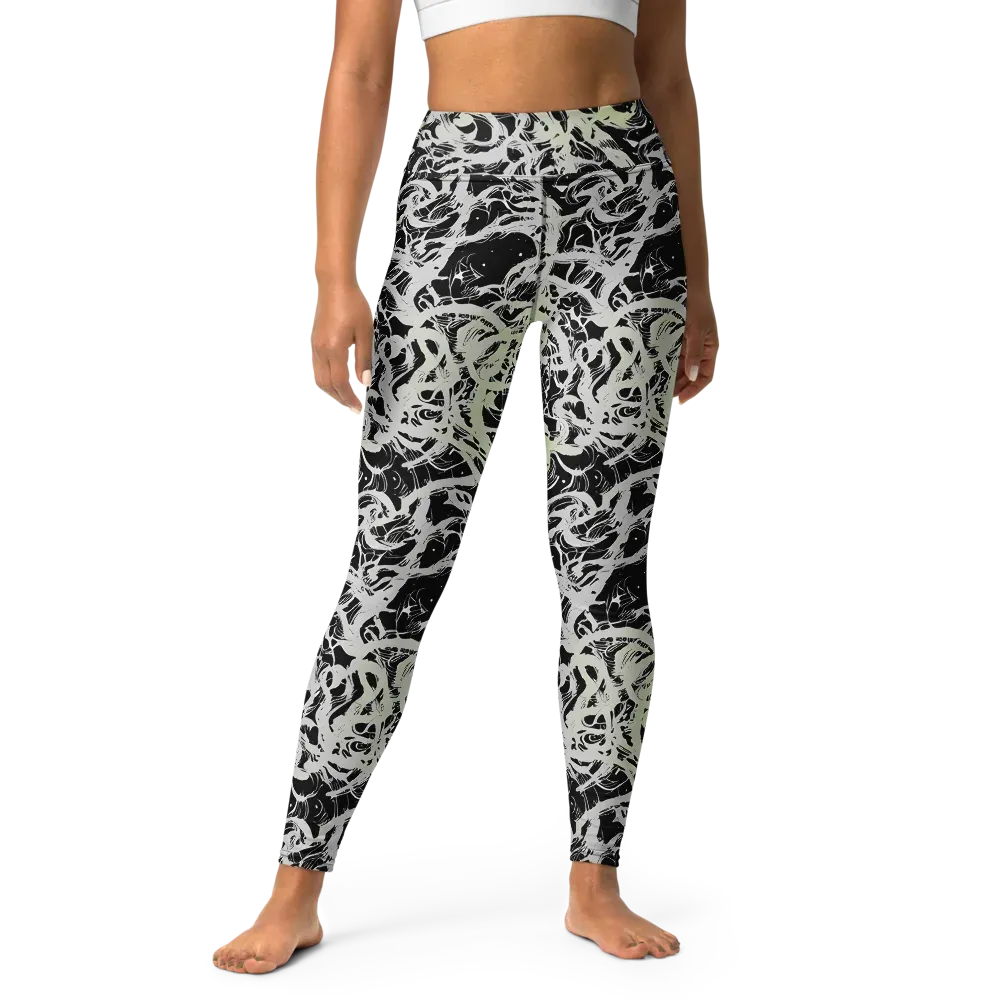 Fossil Current on Yoga Leggings — Front