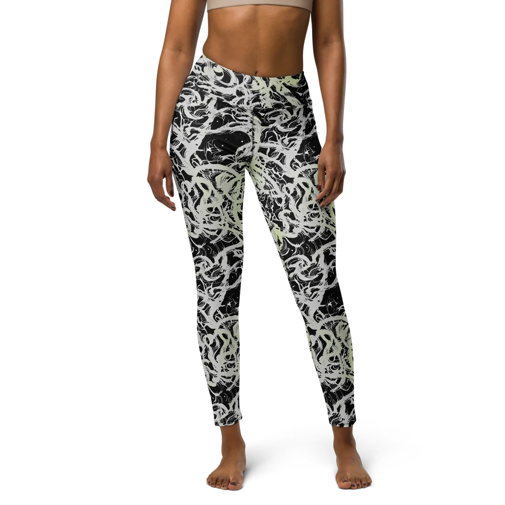Fossil Current on Yoga Leggings — Front