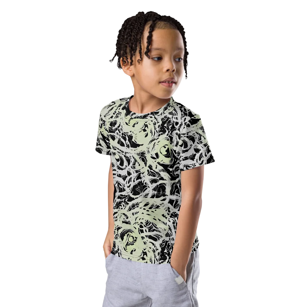 Fossil Current on Kids Crew Neck T-Shirt — Left Front