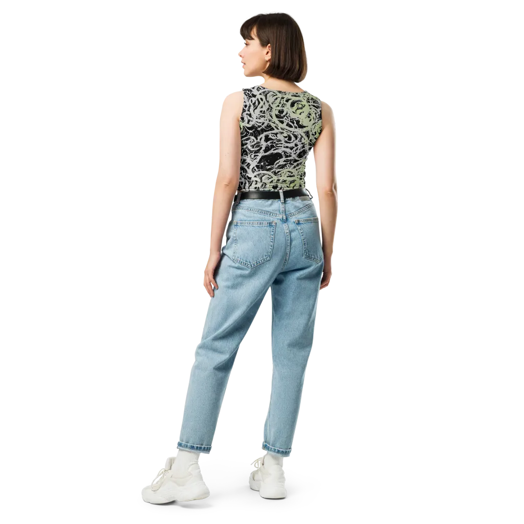 Fossil Current on Crop Top — Back