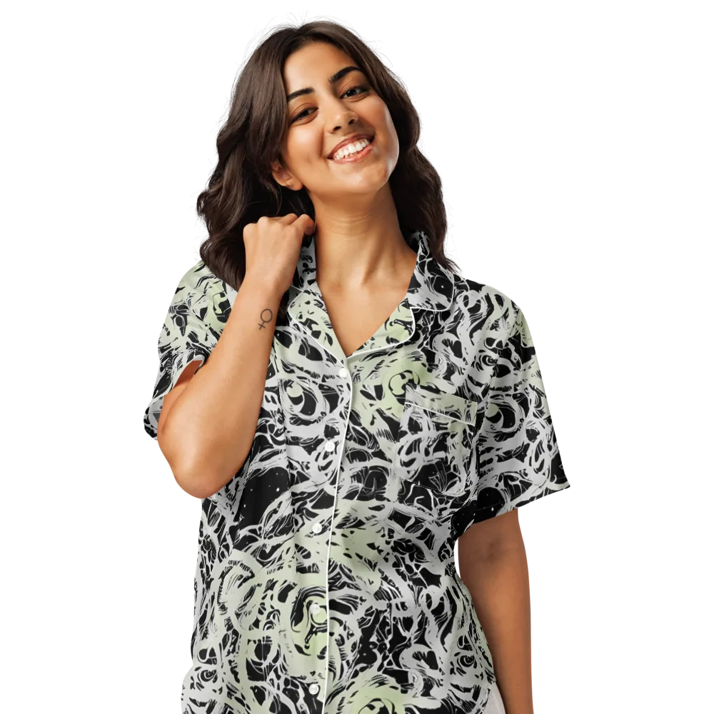 Fossil Current on Women's Short Sleeve Pajama Top — Front