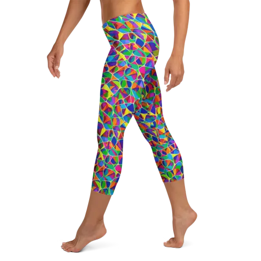 Chromatic Labyrinth on a Capri Leggings