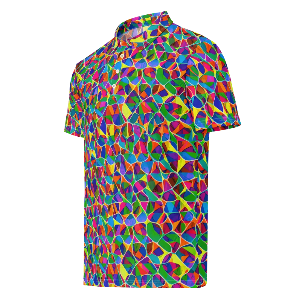 Chromatic Labyrinth on Men's Slim Fit Polo Shirt — Left Front