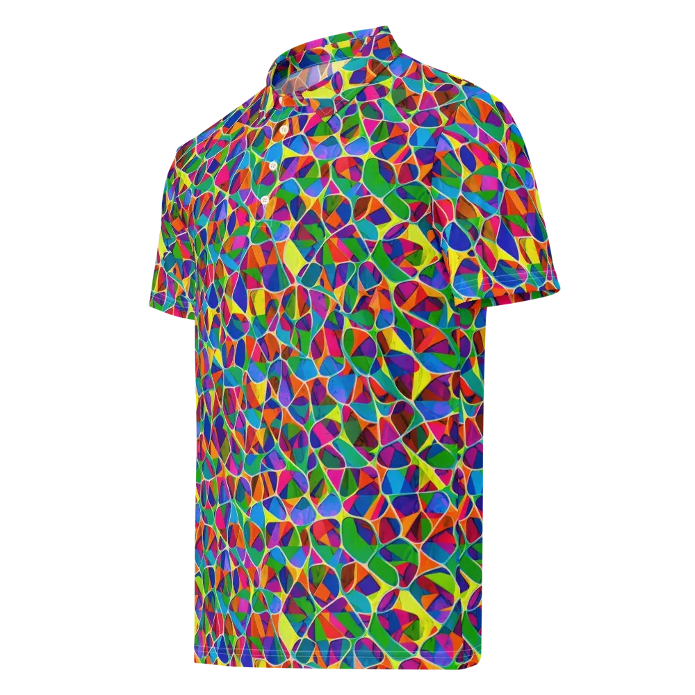 Chromatic Labyrinth on Men's Slim Fit Polo Shirt — Left Front