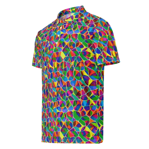 Chromatic Labyrinth on a Men's Slim Fit Polo Shirt