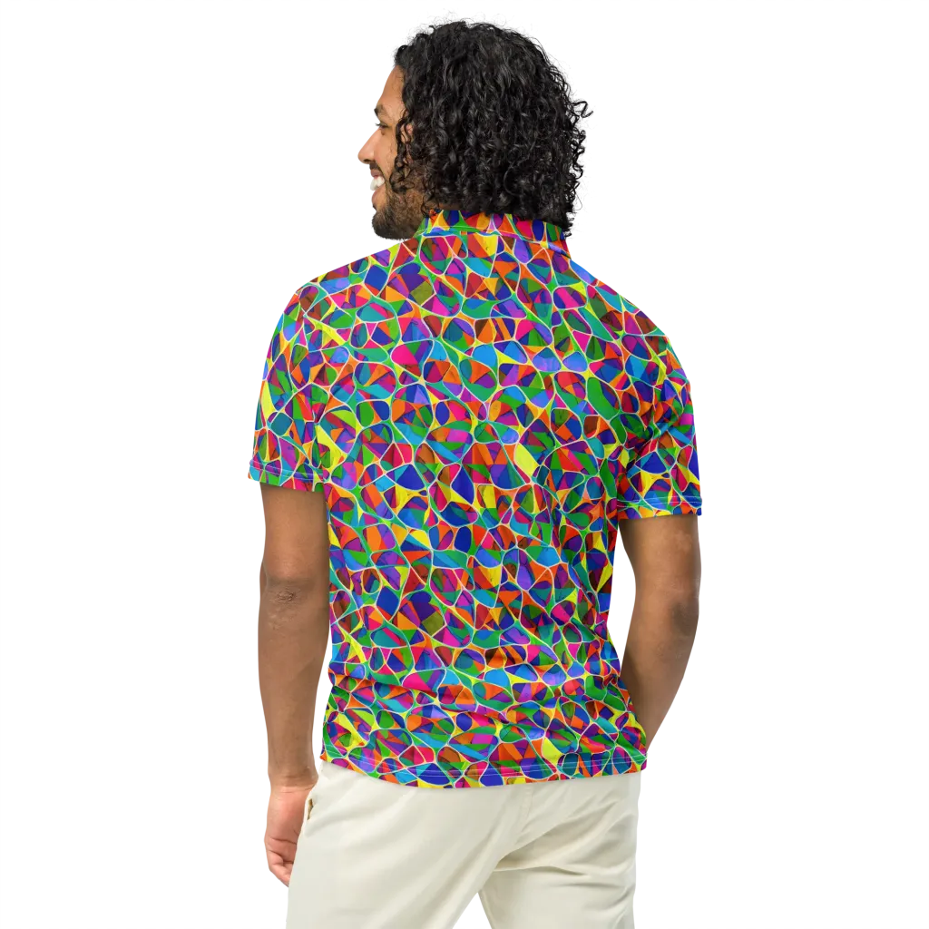 Chromatic Labyrinth on Men's Slim Fit Polo Shirt — Back