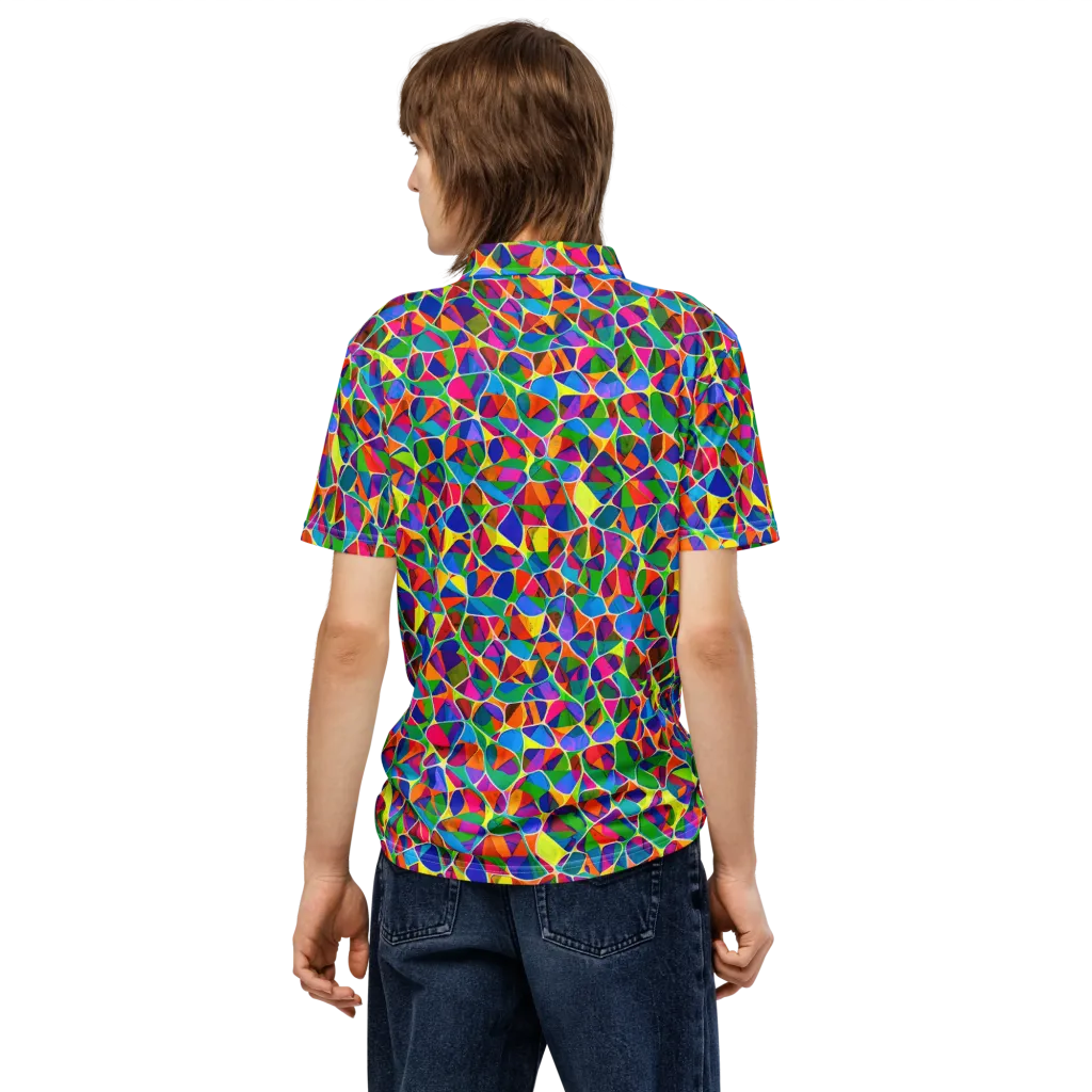 Chromatic Labyrinth on Men's Slim Fit Polo Shirt — Back