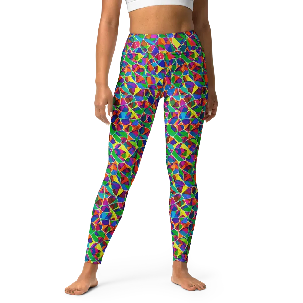 Chromatic Labyrinth on Yoga Leggings — Front