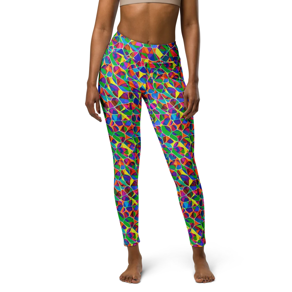 Chromatic Labyrinth on Yoga Leggings — Front