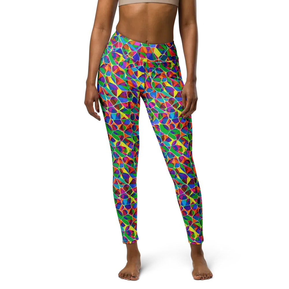 Chromatic Labyrinth on Yoga Leggings — Front