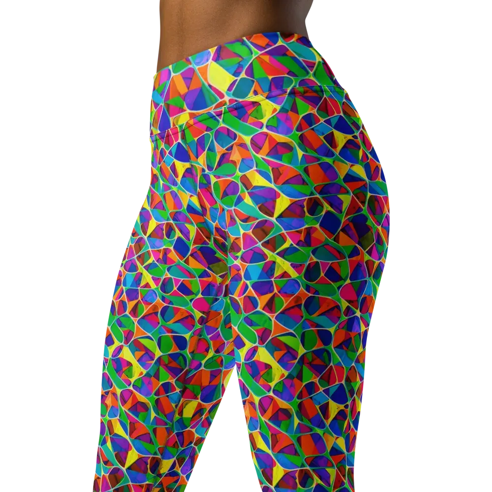 Chromatic Labyrinth on Yoga Leggings — Left Front