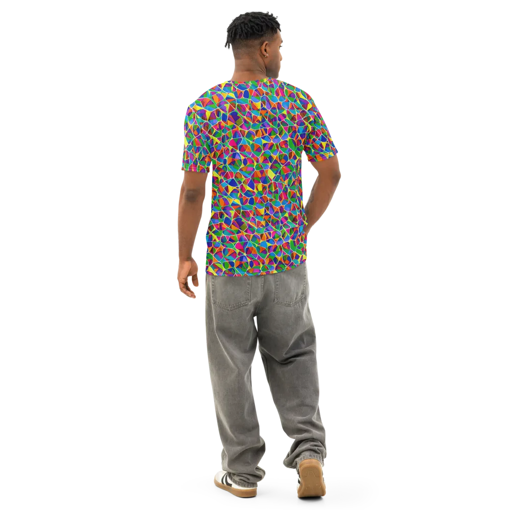 Chromatic Labyrinth on Men's Cotton Crew Neck T-Shirt — Back