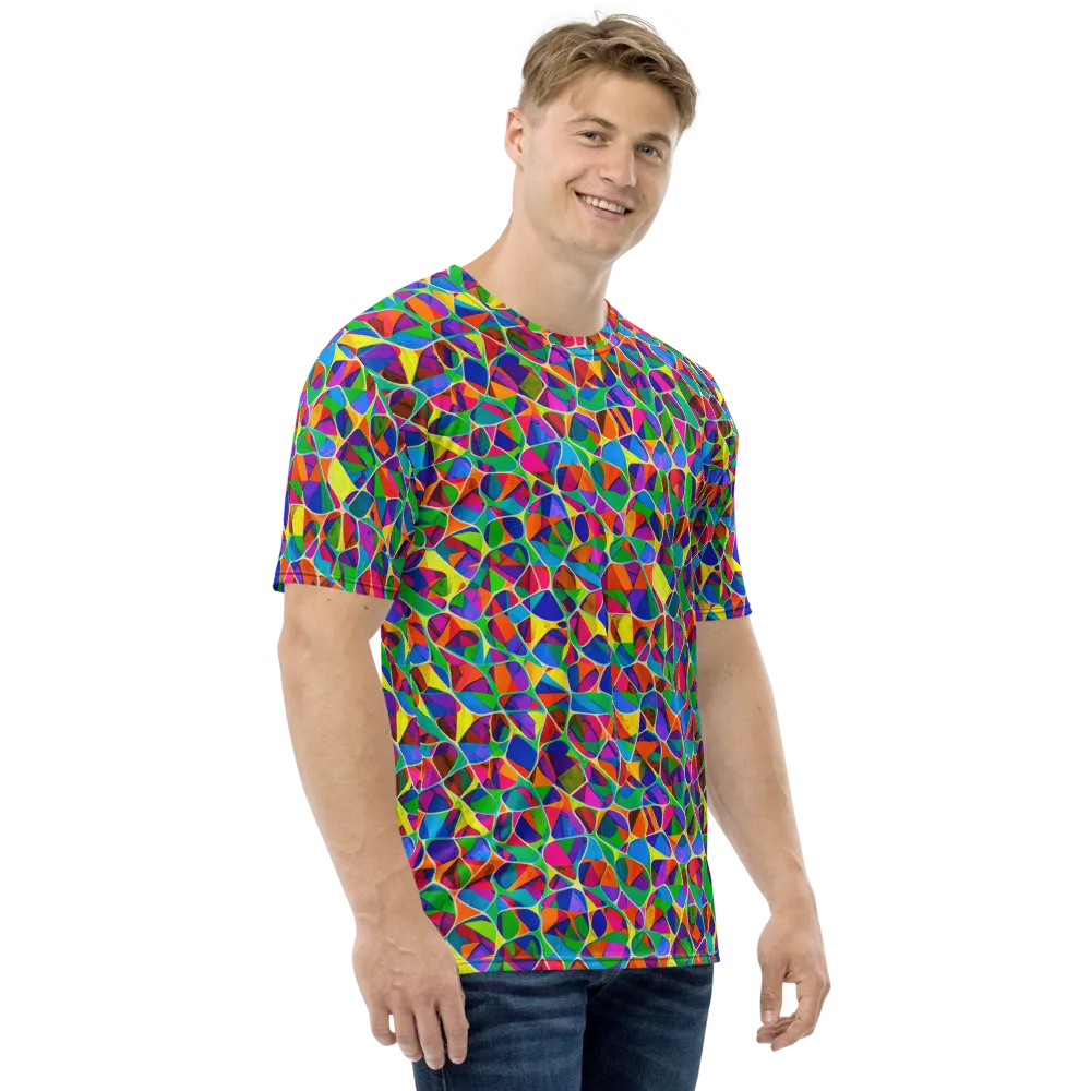 Chromatic Labyrinth on Men's Crew Neck T-Shirt — Right