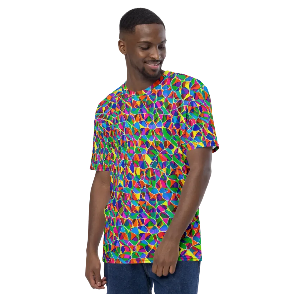 Chromatic Labyrinth on Men's Crew Neck T-Shirt — Left