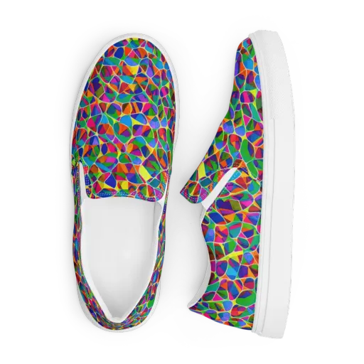 Chromatic Labyrinth on a Men's Slip-On Canvas Shoes