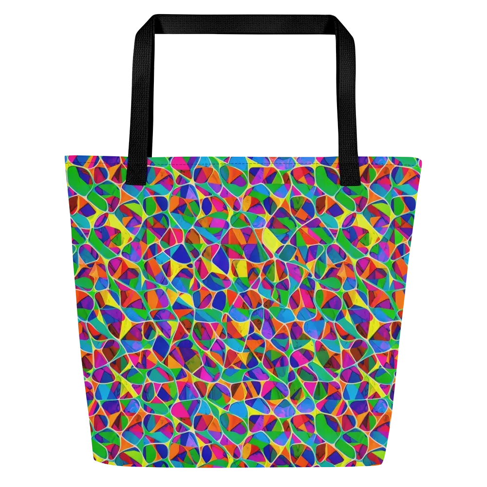 Chromatic Labyrinth on Large Tote Bag W/ Pocket — Front