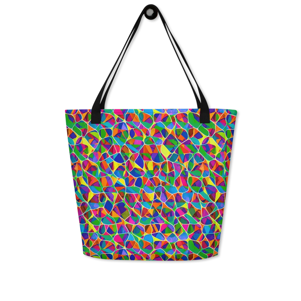 Chromatic Labyrinth on Large Tote Bag W/ Pocket — Front