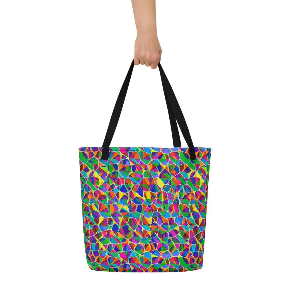 Chromatic Labyrinth on Large Tote Bag W/ Pocket — Front