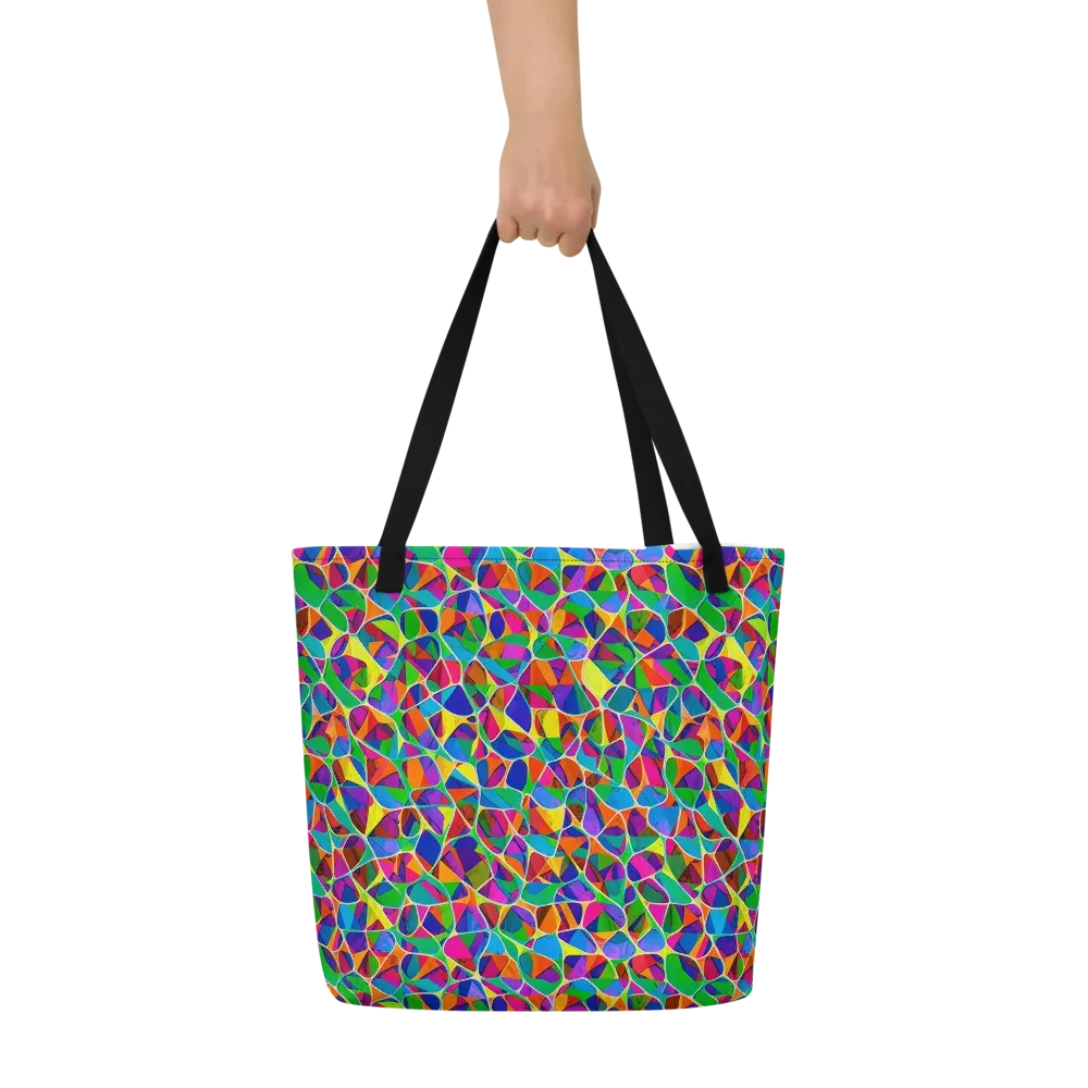 Chromatic Labyrinth on Large Tote Bag W/ Pocket — Front