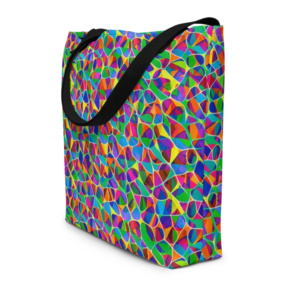 Chromatic Labyrinth on Large Tote Bag W/ Pocket — Front