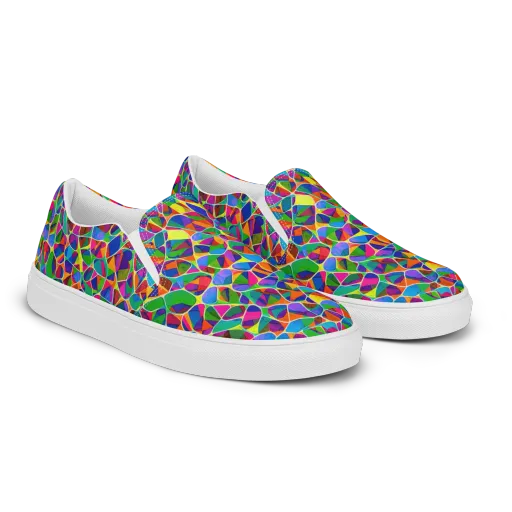 Chromatic Labyrinth on a Women's Slip-On Canvas Shoes
