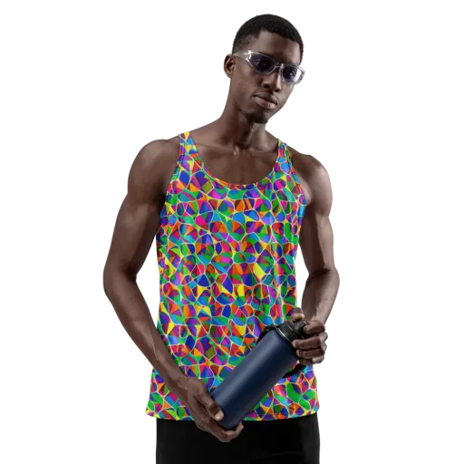 Chromatic Labyrinth on a Men's Tank Top