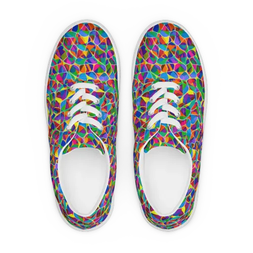 Chromatic Labyrinth on a Men's Lace-Up Canvas Shoes