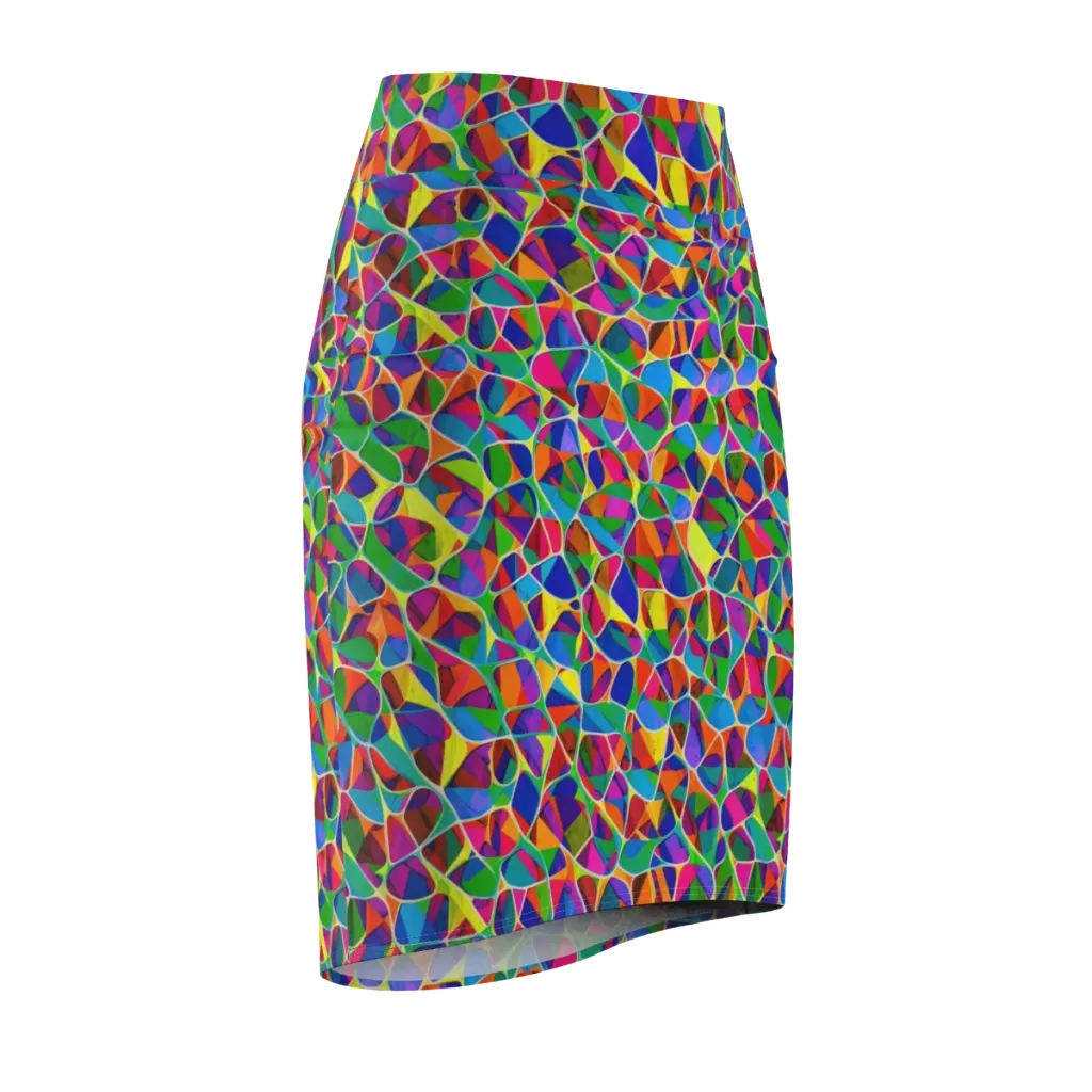 Chromatic Labyrinth on Pencil Skirt — Front Side