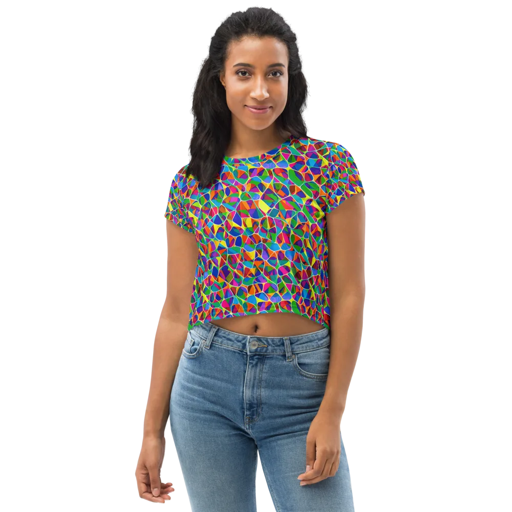 Chromatic Labyrinth on Crop Tee — Front
